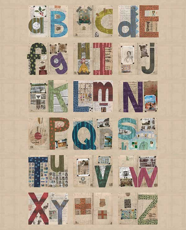 Windham Fabrics Alphabet By Marcia Derse Multi Alphabet Panel